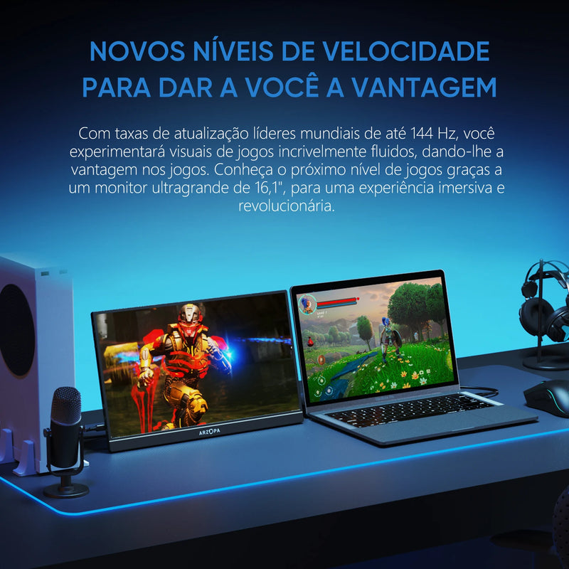 Monitor De Jogos Portátil